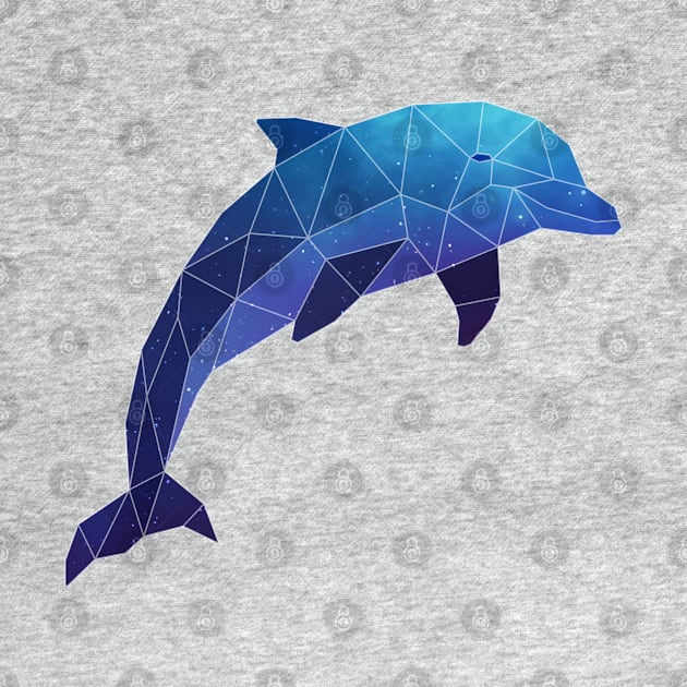 Galaxy Dolphin Geometric Animal by Jay Diloy